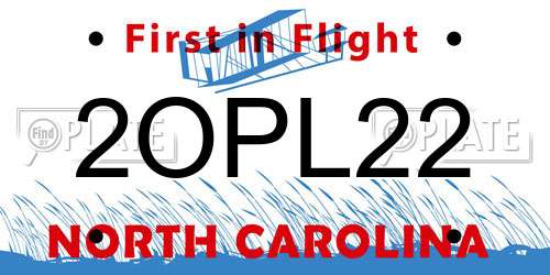 2OPL22 North Carolina License Plate