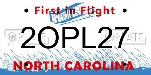 2OPL27 North Carolina License Plate