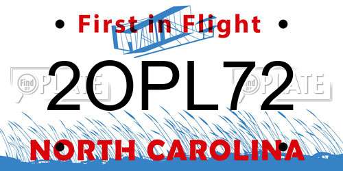 2OPL72 North Carolina License Plate