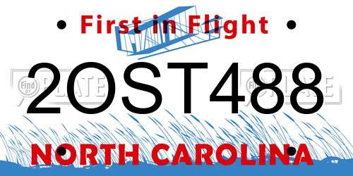 2OST488 North Carolina License Plate
