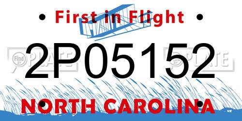 2P05152 North Carolina License Plate