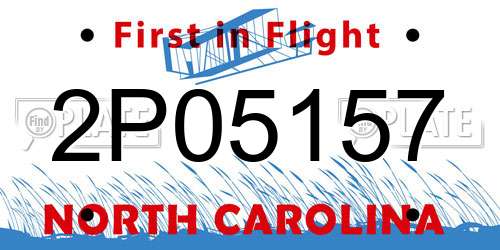 2P05157 North Carolina License Plate