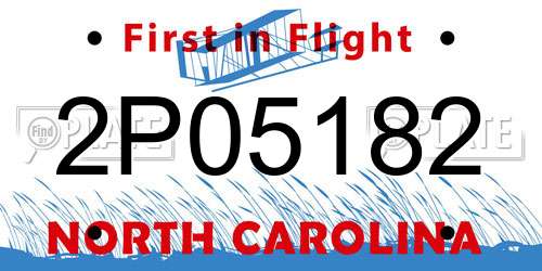 2P05182 North Carolina License Plate
