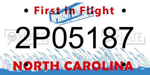 2P05187 North Carolina License Plate