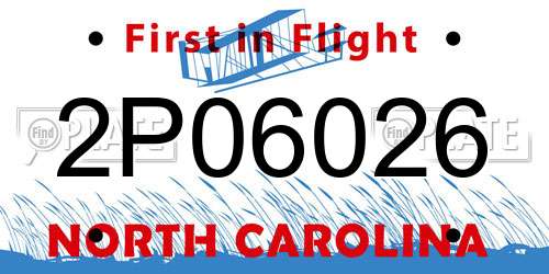2P06026 North Carolina License Plate
