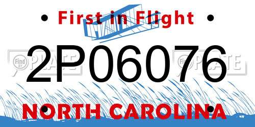 2P06076 North Carolina License Plate