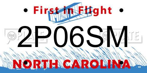 2P06SM North Carolina License Plate