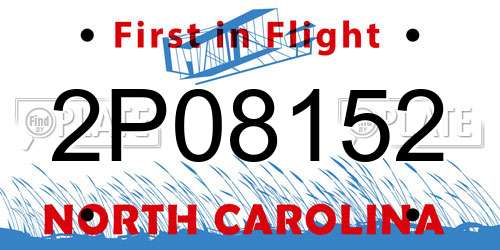 2P08152 North Carolina License Plate