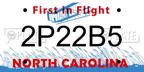 2P22B5 North Carolina License Plate