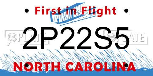 2P22S5 North Carolina License Plate
