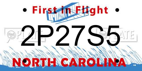 2P27S5 North Carolina License Plate