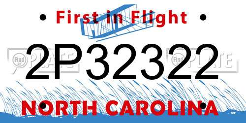 2P32322 North Carolina License Plate