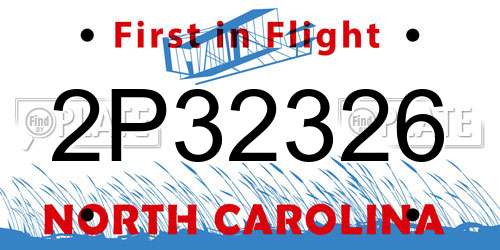 2P32326 North Carolina License Plate