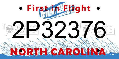 2P32376 North Carolina License Plate