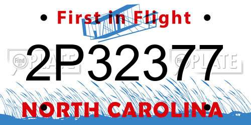 2P32377 North Carolina License Plate