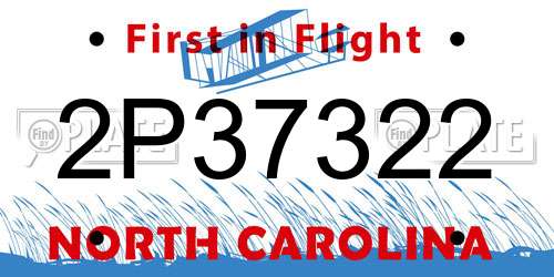 2P37322 North Carolina License Plate