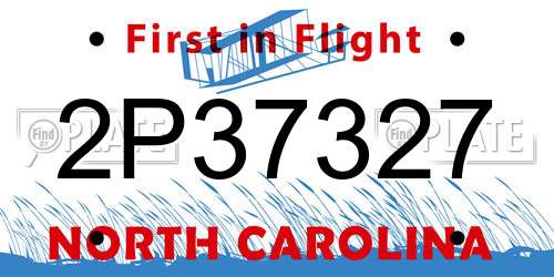 2P37327 North Carolina License Plate
