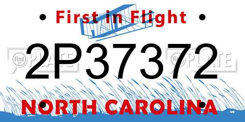 2P37372 North Carolina License Plate