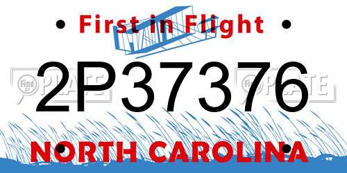 2P37376 North Carolina License Plate