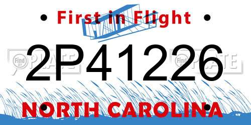 2P41226 North Carolina License Plate