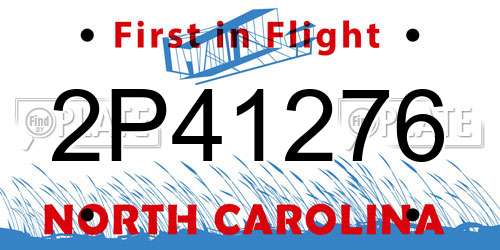 2P41276 North Carolina License Plate