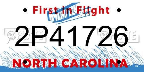 2P41726 North Carolina License Plate
