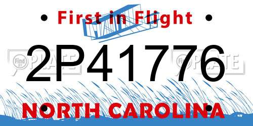 2P41776 North Carolina License Plate