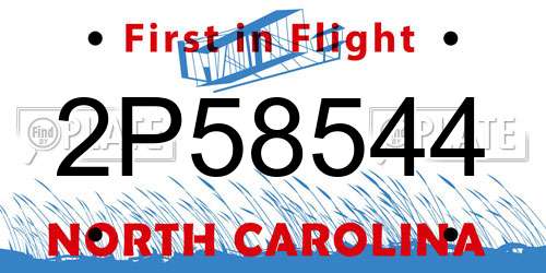 2P58544 North Carolina License Plate