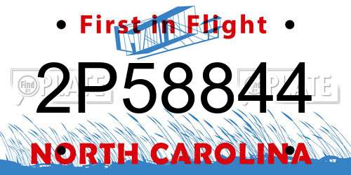 2P58844 North Carolina License Plate