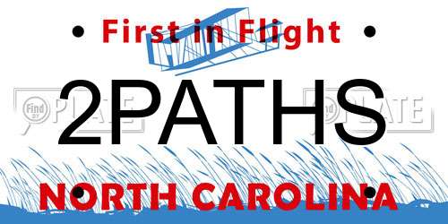 2PATHS North Carolina License Plate