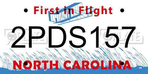2PDS157 North Carolina License Plate