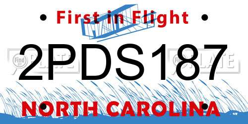 2PDS187 North Carolina License Plate