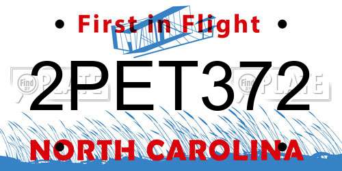 2PET372 North Carolina License Plate