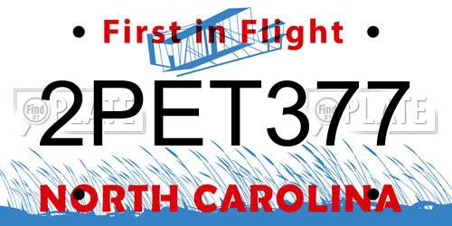 2PET377 North Carolina License Plate
