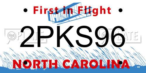 2PKS96 North Carolina License Plate