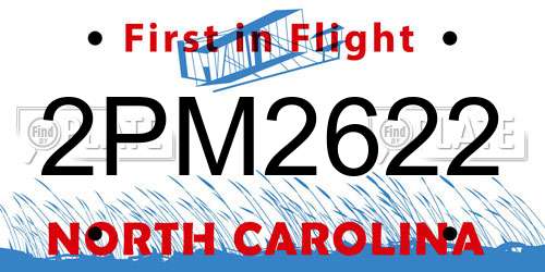 2PM2622 North Carolina License Plate