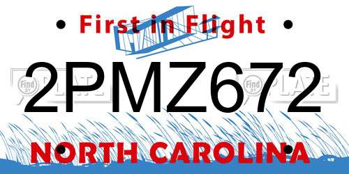 2PMZ672 North Carolina License Plate