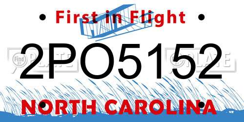 2PO5152 North Carolina License Plate