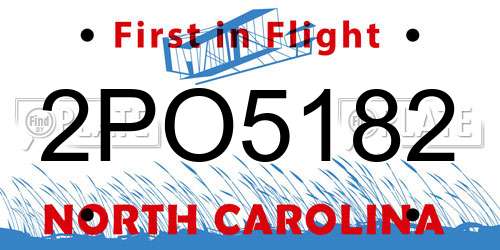 2PO5182 North Carolina License Plate