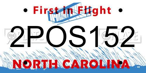 2POS152 North Carolina License Plate