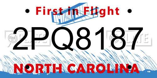 2PQ8187 North Carolina License Plate