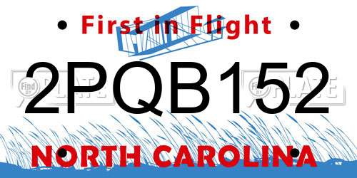 2PQB152 North Carolina License Plate