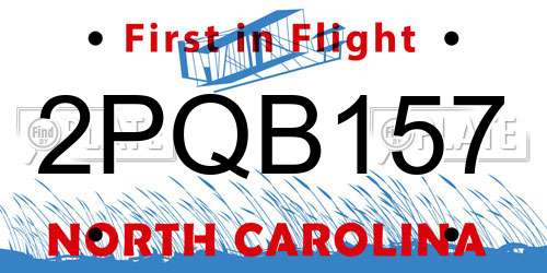 2PQB157 North Carolina License Plate
