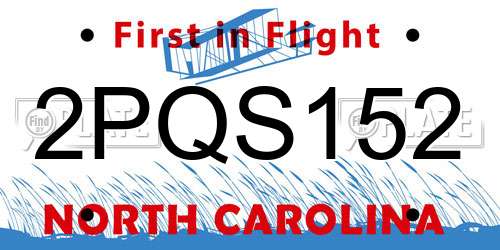 2PQS152 North Carolina License Plate