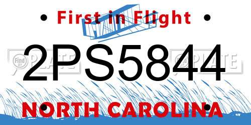 2PS5844 North Carolina License Plate