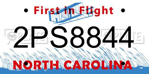 2PS8844 North Carolina License Plate