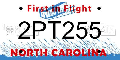 2PT255 North Carolina License Plate