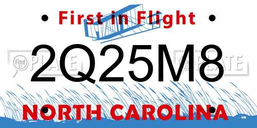 2Q25M8 North Carolina License Plate
