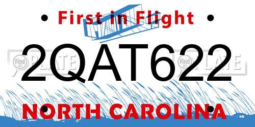 2QAT622 North Carolina License Plate