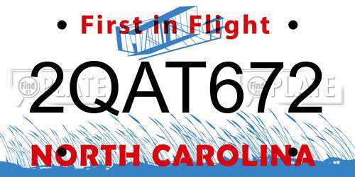2QAT672 North Carolina License Plate